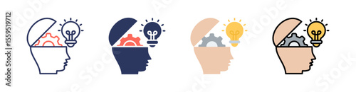 Competency Multi Style Icon Set Vector 