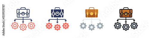 Diversification Multi Style Icon Set Vector 
