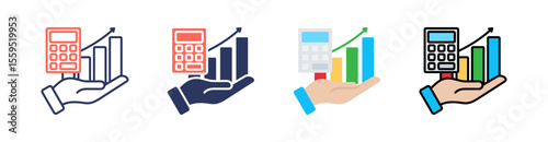 Profit Multi Style Icon Set Vector 