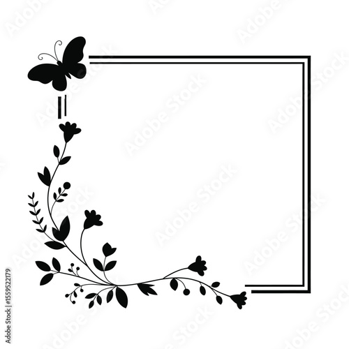 Simple black silhouette of a classic wagon with a handle and four wheels