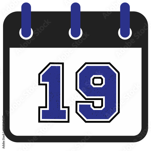 Modern Calendar Icons with Bold Sport Numbers – Vector Art