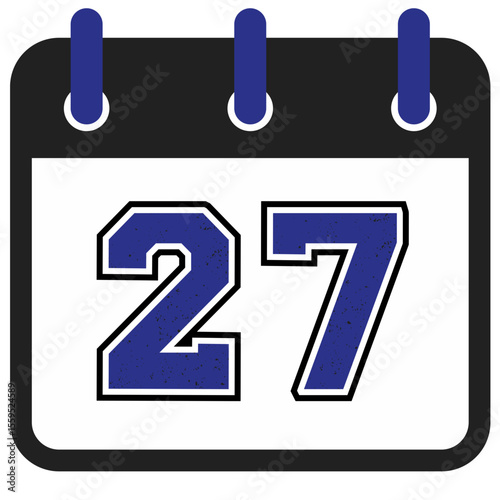 Modern Calendar Icons with Bold Sport Numbers – Vector Art