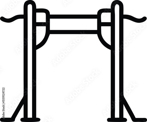 Pull Up Bar Upper Body Workout Line Art