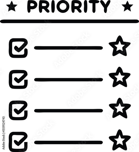 Priority List Star And Numbered Bullets