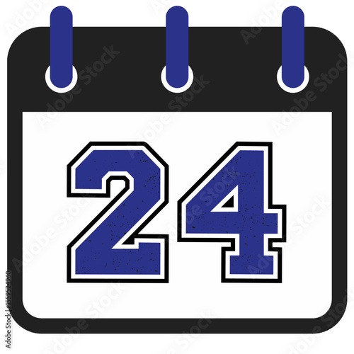Modern Calendar Icons with Bold Sport Numbers – Vector Art