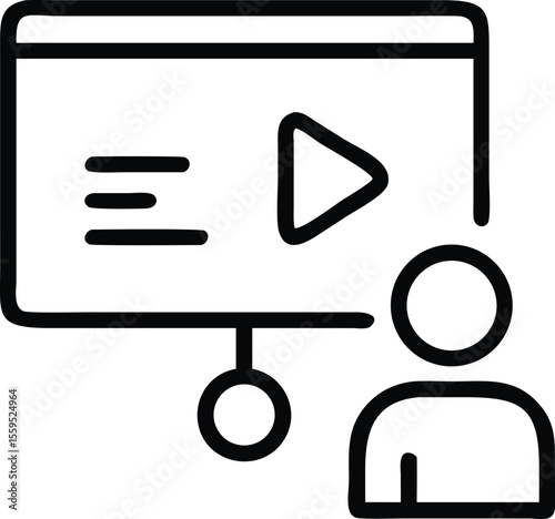 Lecture Video Play Button And Presentation