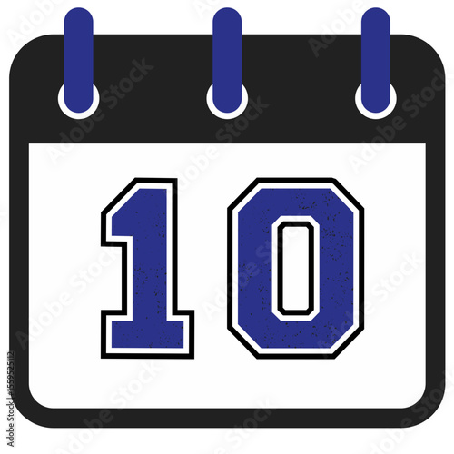 Modern Calendar Icons with Bold Sport Numbers – Vector Art