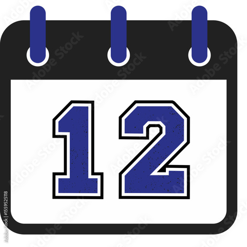 Modern Calendar Icons with Bold Sport Numbers – Vector Art