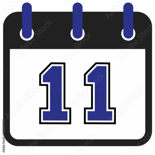 Modern Calendar Icons with Bold Sport Numbers – Vector Art
