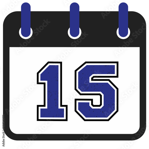 Modern Calendar Icons with Bold Sport Numbers – Vector Art