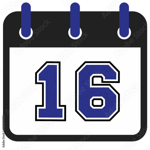 Modern Calendar Icons with Bold Sport Numbers – Vector Art