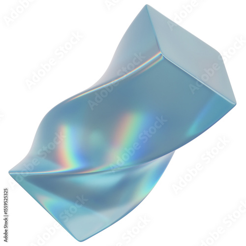 A stunning 3D illustration of an Crystal Twist Prism, featuring intricate geometry, sharp edges, and transparent surfaces. Perfect for modern design, digital art, and futuristic concepts