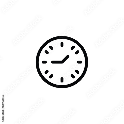 Clock Icon Rounded Outline Style Isolated with Transparent Background