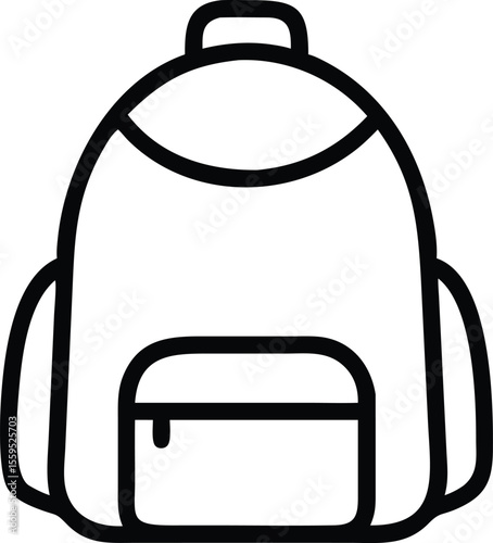 Backpack School Bag Line Art