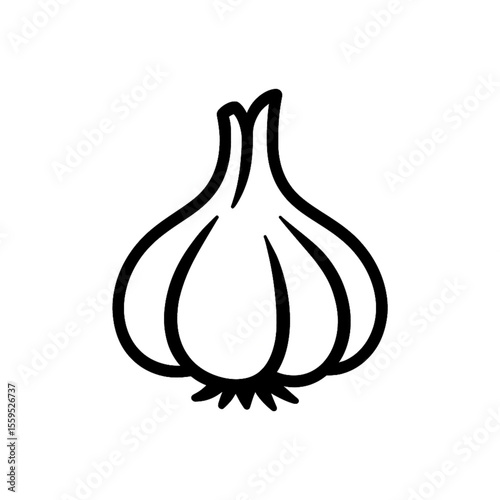 Vector garlic bulb icon for cooking ingredients and flavoring