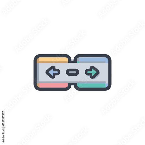 Colorful Toggle Switch with Left and Right Arrows and Rounded Edges Icon