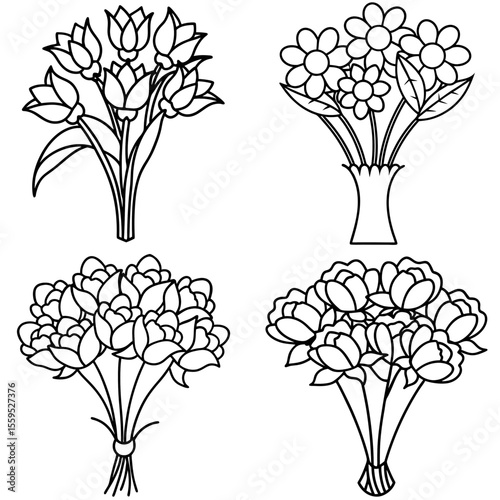 Bouquet of Flowers Coloring Page
