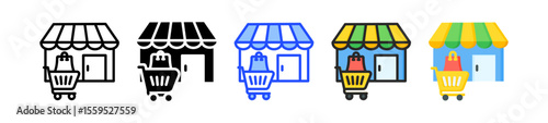 Market Icon Collection With Multiple Styles