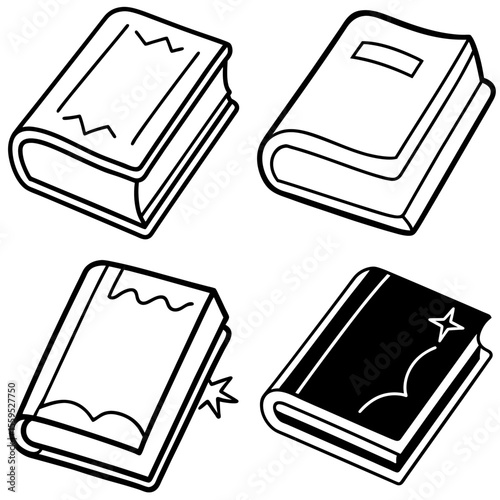 Cartoon Book in Bright Neon Colors Coloring Book Page