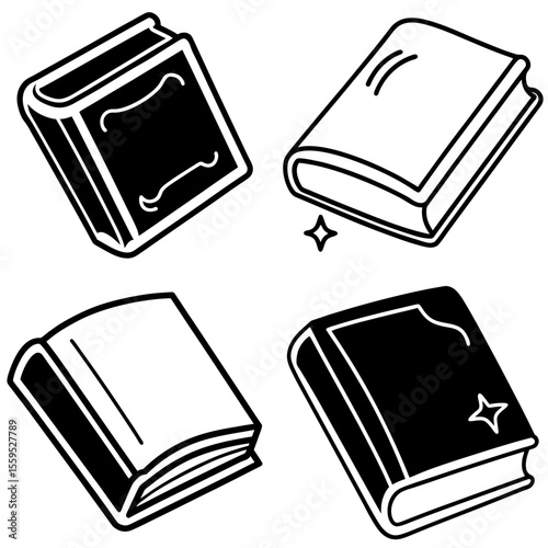 Cartoon Book in Bright Neon Colors Coloring Book Page