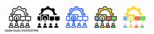 Collaboration Icon Collection With Multiple Styles