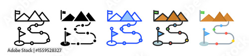 Milestone Icon Collection With Multiple Styles