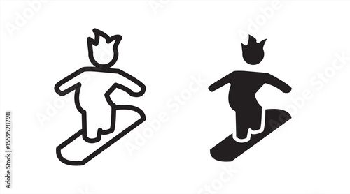 Editable Extreme Sports Icons, white background, eps 10, illustrator vector