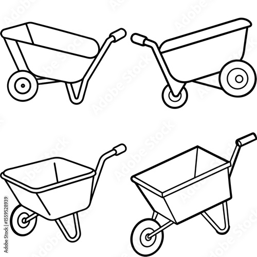 Wheelbarrow Coloring Book Page