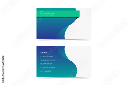 blank business card design template with gradient color