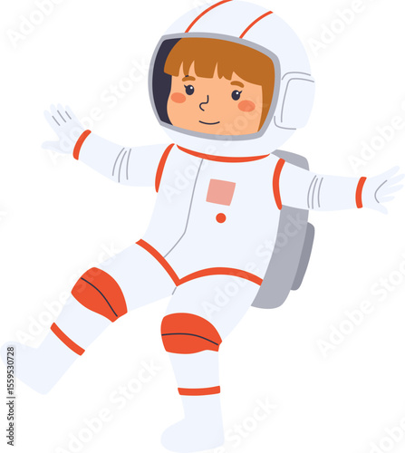 Child Astronaut Floating in Space

