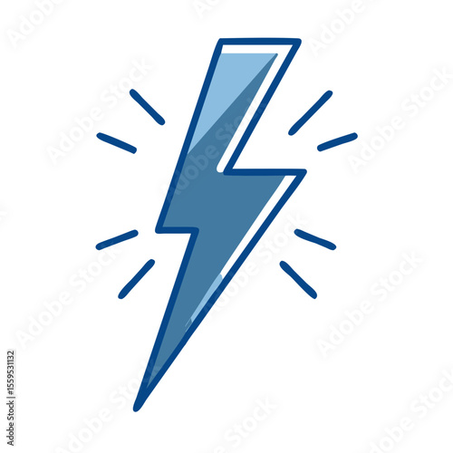 Lightning bolt icon in blue with radiating energy lines  