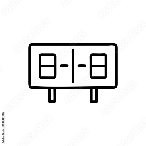 Handdrawn scoreboard icon with digits vertical line on background vector