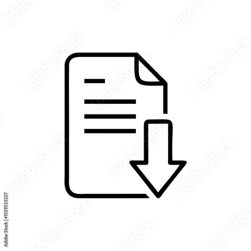 Document icon with downward arrow representing download or save action file