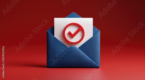 Email confirmation, red check
