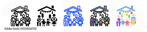 Family Event Icon Collection With Multiple Styles