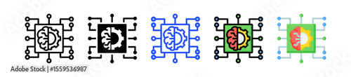 Machine Learning Icon Collection With Multiple Styles