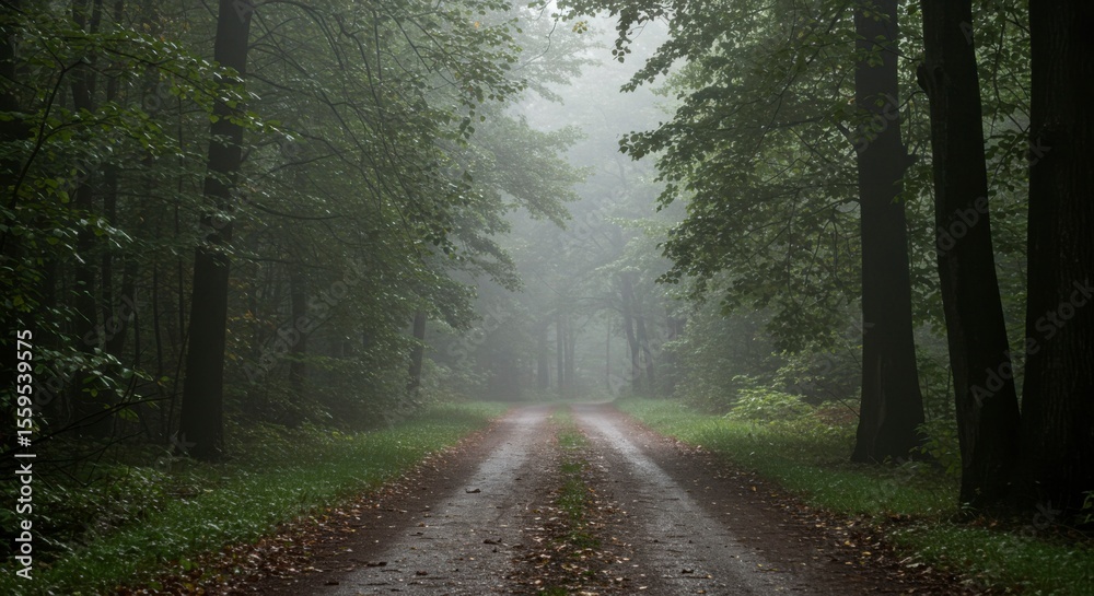 Obraz premium Misty forest road