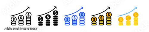 Profit Icon Collection With Multiple Styles