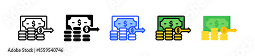 Direct Cost Icon Collection With Multiple Styles