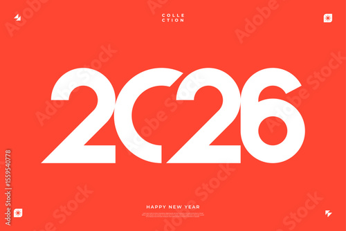 A vibrant and modern design showcasing the year 2026 in a dynamic color combinations