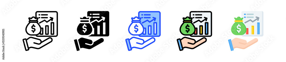 Fototapeta premium Net Income Icon Collection With Multiple Styles