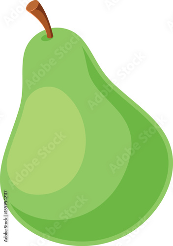 Ripe green pear fruit vector illustration