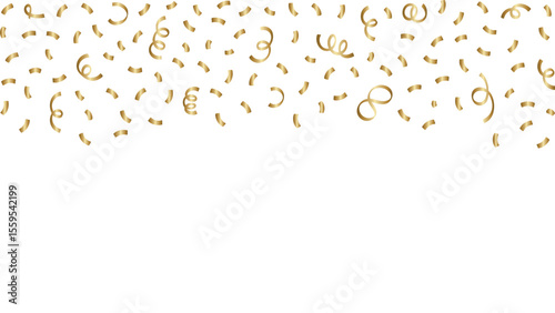 Elegant Gold Streamers and Confetti Falling Frame