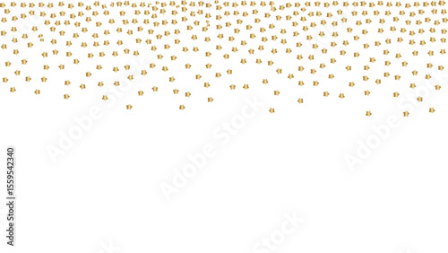 Gold Star Confetti Border Background Isolated