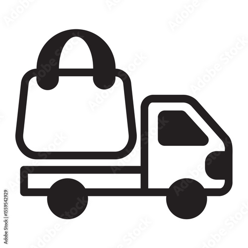 delivery truck glyph icon