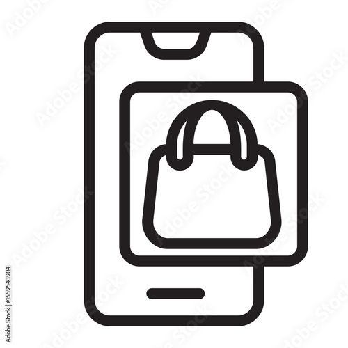 online shopping line icon