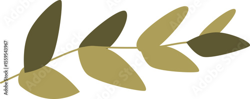 Green natural leaves twig vector illustration