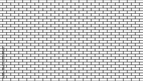 White brick blank home wall texture copy for space panorama, brick wall vector art simple outline design isolated white background.