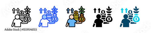 Dividend Icon Collection With Multiple Styles