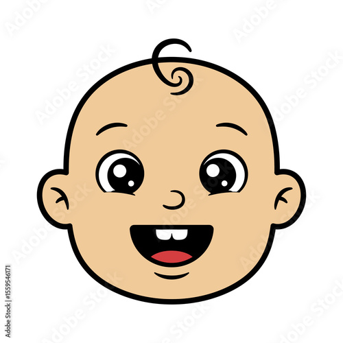 Happy Smiling Baby Face Cartoon